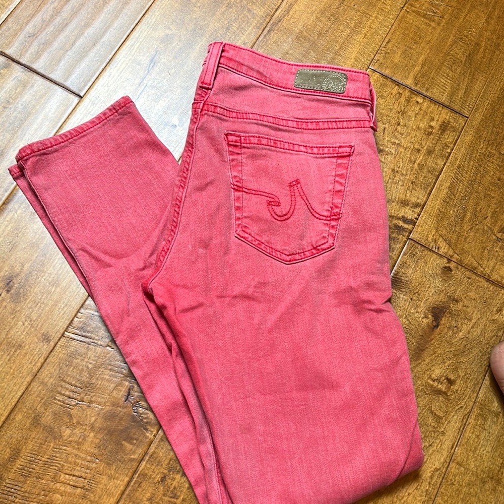 Reddish/pink 27 Regular length AG slim fit ankle denim